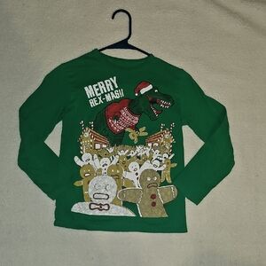 The Children's Place Green Merry Rex-Mas Long Sleeve Tee